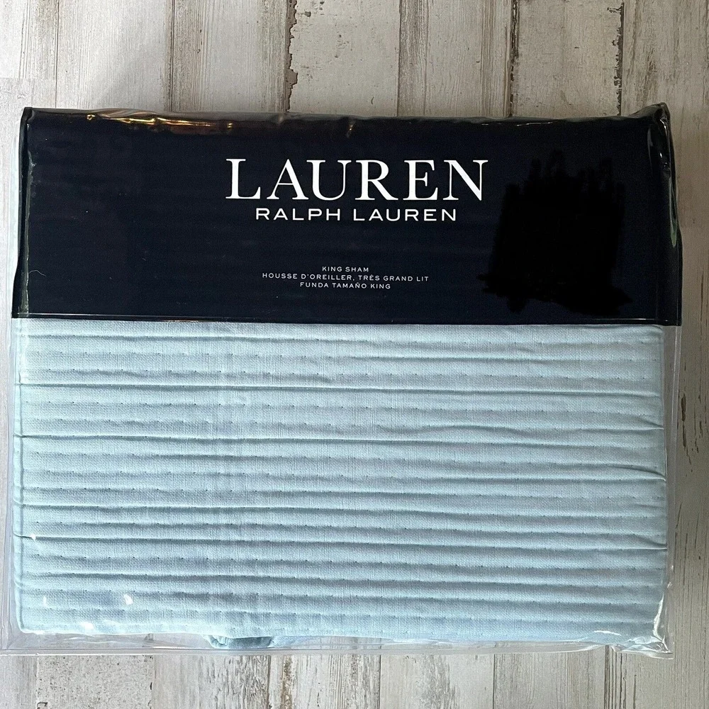 Ralph Lauren Home Spencer Matelassé King Sham Soft Teal NWT $135